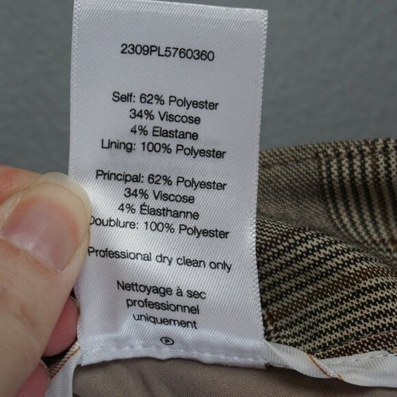 New Veronica Beard Arte Flared Cropped Pant with Slit in Plaid Brown Multi sz 6 - Picture 16 of 16